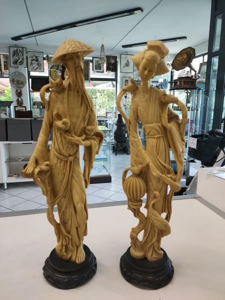 COPPIA STATUE ORIENTALI VINTAGE