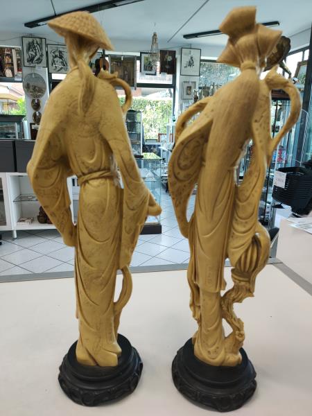 COPPIA STATUE ORIENTALI VINTAGE