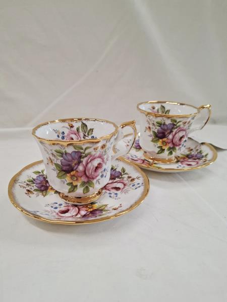COPPIA TAZZE ENGLAND FIORI