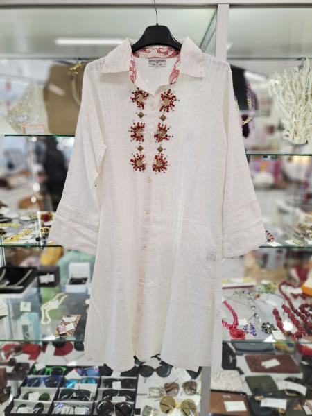 COPRICOSTUME ANTICA SARTORIA DI POSITANO BIANCO PIETRE ROSSE