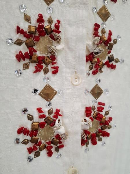 COPRICOSTUME ANTICA SARTORIA DI POSITANO BIANCO PIETRE ROSSE