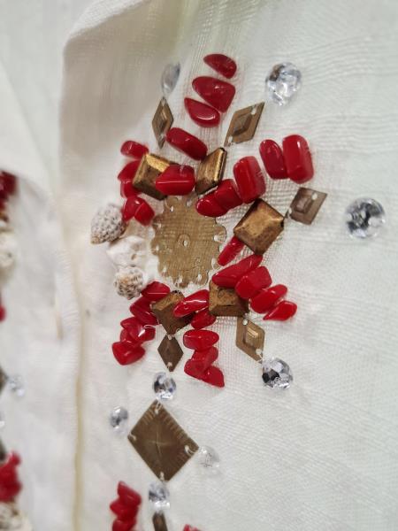 COPRICOSTUME ANTICA SARTORIA DI POSITANO BIANCO PIETRE ROSSE