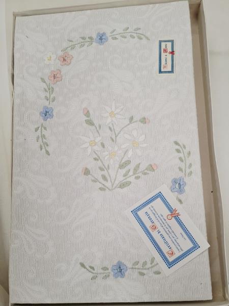 COPRILETTO MATRIMONIALE BIANCO RICAMATO