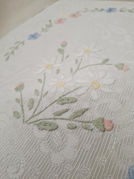 COPRILETTO MATRIMONIALE BIANCO RICAMATO