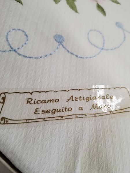 COPRILETTO MATRIMONIALE BIANCO RICAMI