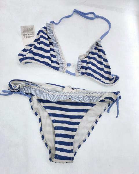 COSTUME MAYORAL 2 PEZZI RIGHE BIANCO BLU NUOVO! TG 18 ANNI