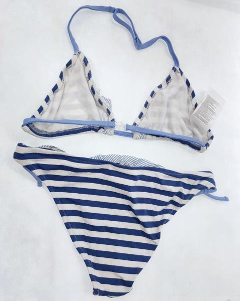 COSTUME MAYORAL 2 PEZZI RIGHE BIANCO BLU NUOVO! TG 18 ANNI
