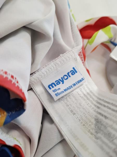 COSTUME MAYORAL BIANCO FIORI TG 18 MESI