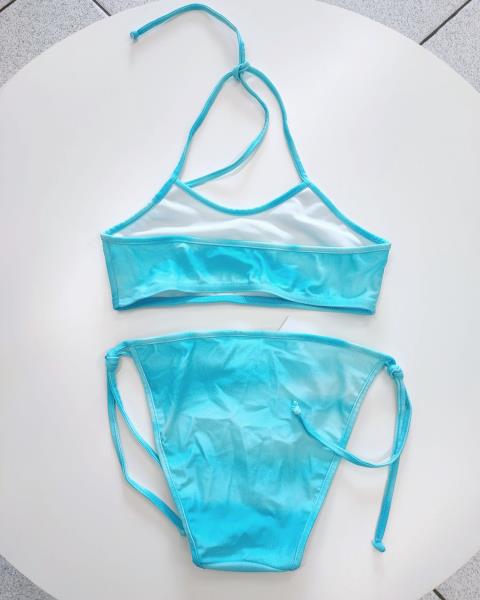 COSTUME MIRTILLO 2 PEZZI AZZURRO TG 8 ANNI NUOVO!