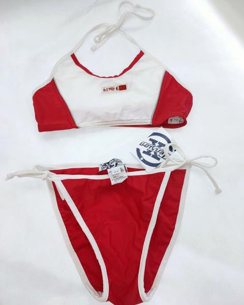 COSTUME MIRTILLO 2 PEZZI ROSSO BIANCO TG 8 ANNI NUOVO!