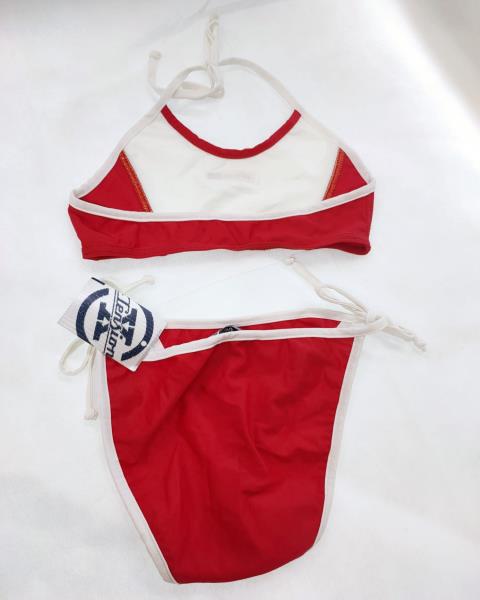 COSTUME MIRTILLO 2 PEZZI ROSSO BIANCO TG 8 ANNI NUOVO!
