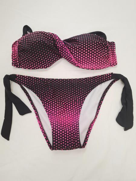 COSTUME NERO POIS FUCSIA DUE PEZZI TG 42/44