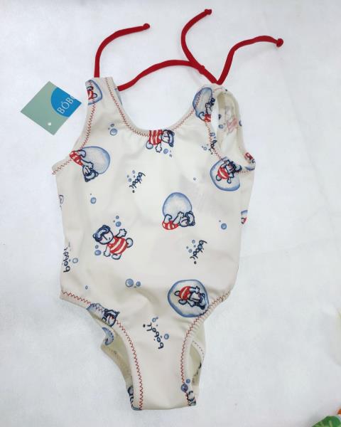COSTUMINO BOBOLI BIANCO BOLLE BLU TG 6 MESI