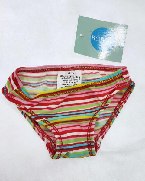 COSTUMINO MUTANDINA BOBOLI RIGHE COLORI VIVACI TG 3 MESI NUOVO!