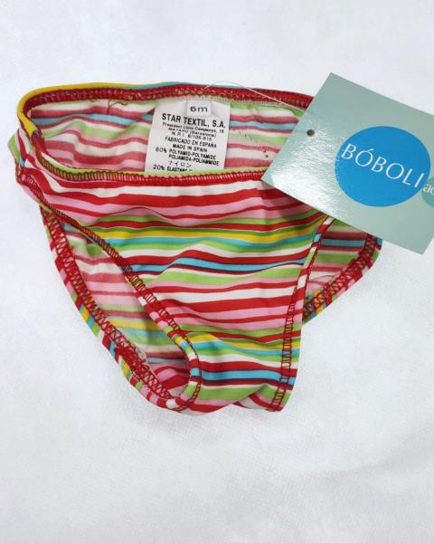 COSTUMINO MUTANDINA BOBOLI RIGHE COLORI VIVACI TG 6 MESI NUOVO!