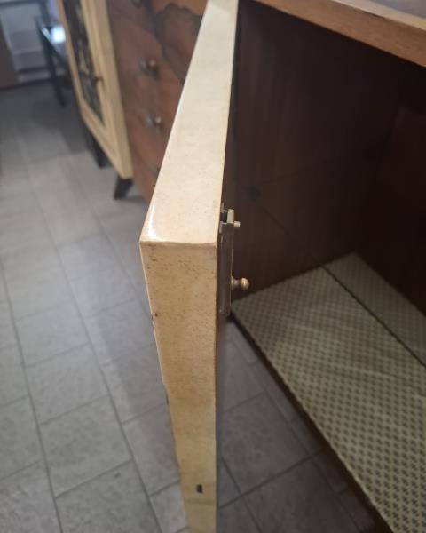 CREDENZA VINTAGE ANTE STAMPE VETRIFICATE SCOMPARTO BAR