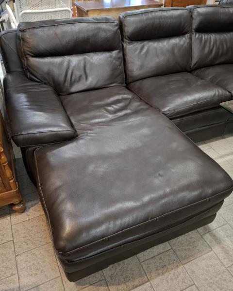 DIVANO PELLE MARRONE SCURO DOPPIO ANGOLO