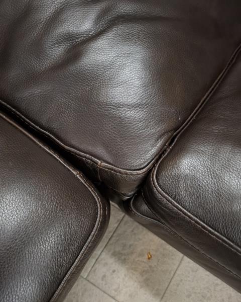 DIVANO PELLE MARRONE SCURO DOPPIO ANGOLO
