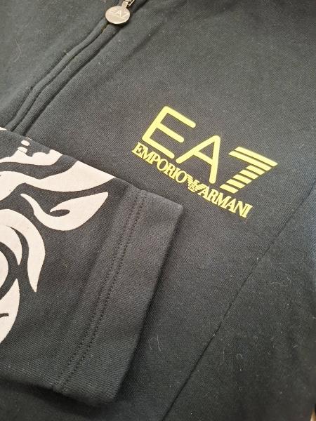 FELPA EMPORIO ARMANI NERA ZIP GIALLA TG M CAPPUCCIO TESCHIO