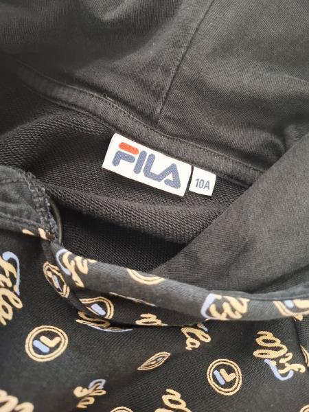FELPA FILA NERA SCRITTE DORATE TG 10 ANNI