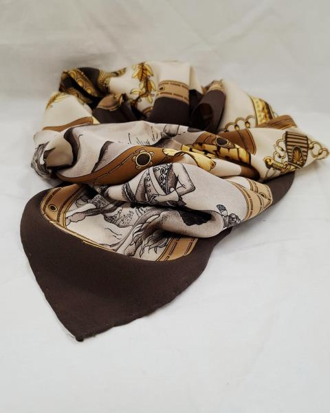 FOULARD HERMES NAPOLEON FANTASIA MARRONE