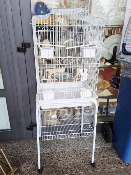 GABBIA CANARINI CON CARRELLINO