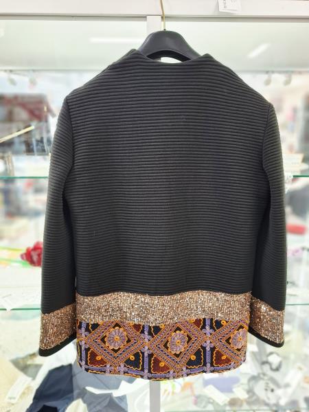 GIACCA DONNA DIXIE NERA RICAMI A PAILLETTES TG M