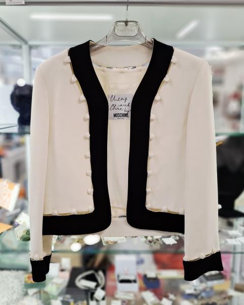 GIACCA + GONNA MOSCHINO BIANCO NERO TG 42 (giacca alonata)