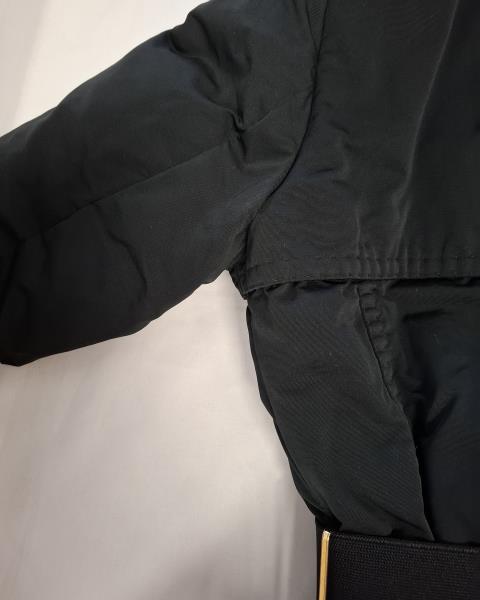 GIACCA MONCLER NERA COLLO E POLSINI PELO TG S