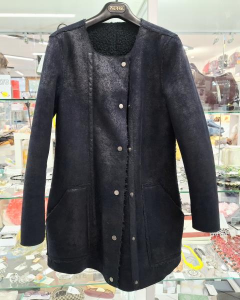 GIACCA ONLY DOUBLEFACE BLU PELO VERDE TG M