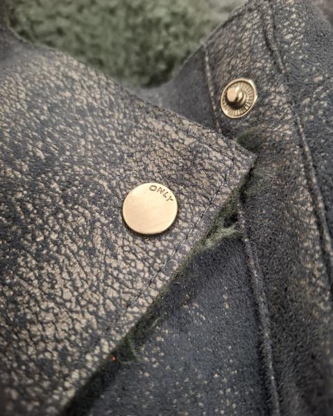 GIACCA ONLY DOUBLEFACE BLU PELO VERDE TG M