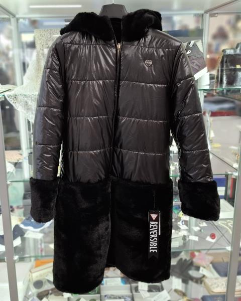 GIACCONE GUESS NERO PELLICCIOTTO DOUBLEFACE TG S NUOVO!