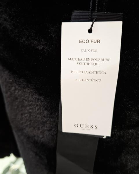 GIACCONE GUESS NERO PELLICCIOTTO DOUBLEFACE TG S NUOVO!
