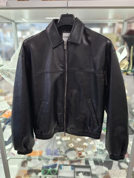 GIUBBINO BERSHKA ECOPELLE NERO TG S UOMO