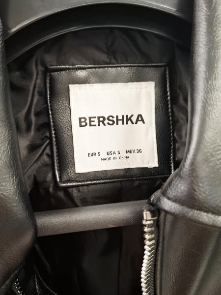 GIUBBINO BERSHKA ECOPELLE NERO TG S UOMO