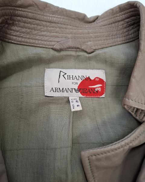 GIUBBINO PELLE RIHANNA FOR ARMANI JEANS GRIGIO TG 42