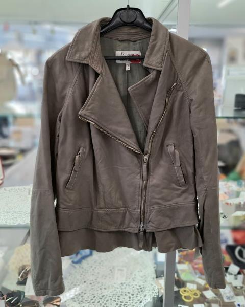 GIUBBINO PELLE RIHANNA FOR ARMANI JEANS GRIGIO TG 42