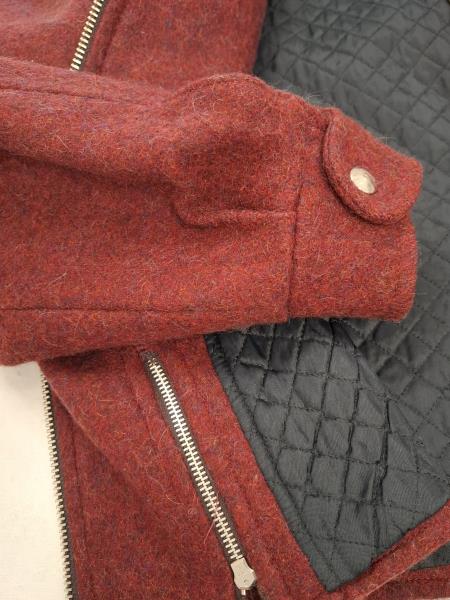 GIUBBINO UOMO PANNO BORDEAUX COLLO PELO BLU INTERNO TRAPUNTATO TG 50
