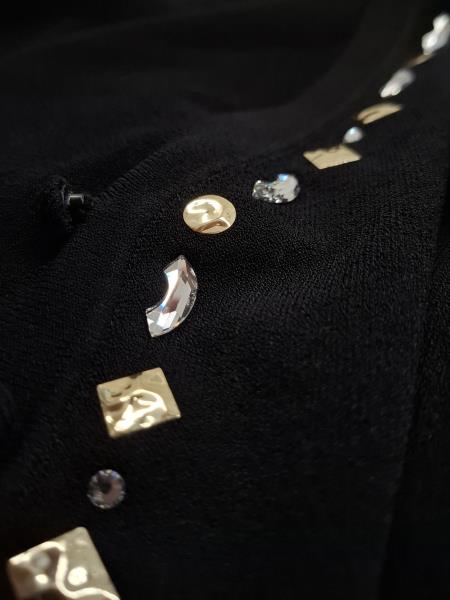 GOLFINO ANGELO MARANI NERO BORDO PIETRE