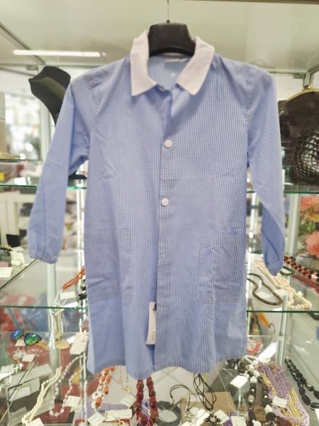 GREMBIULE ASILO BORA QUADRETTI AZZURRO TG 6 ANNI