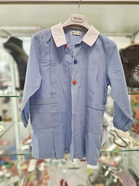 GREMBIULE ASILO VERY S-COOL QUADRETTI AZZURRO TG 3 ANNI