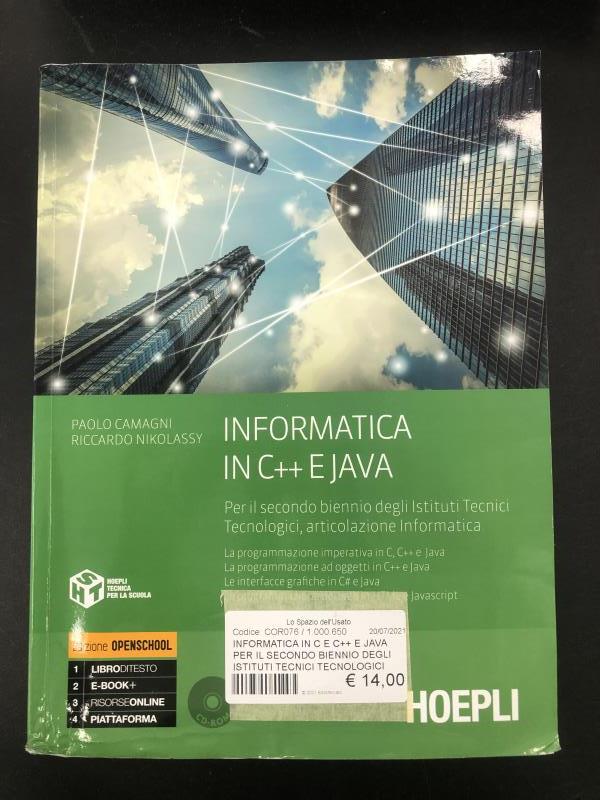 INFORMATICA IN C E C++ E JAVA PER IL SECONDO BIENNIO DEGLI ISTITUTI TECNICI TECNOLOGICI INFORMATICA