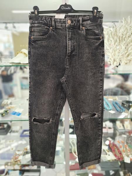 JEANS STRADIVARIUS NERO STRAPPO GINOCCHIA TG 44