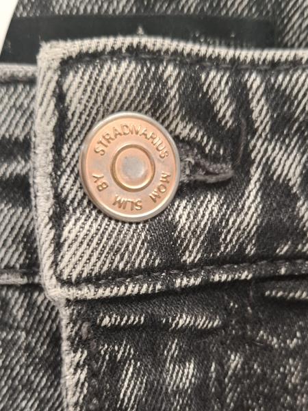 JEANS STRADIVARIUS NERO STRAPPO GINOCCHIA TG 44