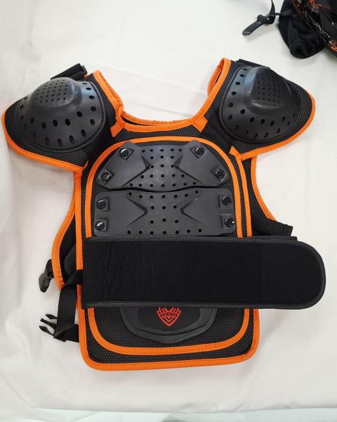 KIT CASCO+PROTEZIONI ENDURO ARANCIO NERO TG S
