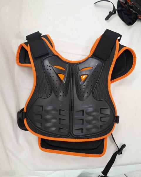 KIT CASCO+PROTEZIONI ENDURO ARANCIO NERO TG S