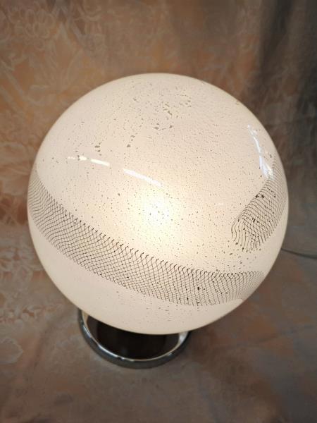 LAMPADA DA TAVOLO TONDA VINTAGE BASE ACCIAIO