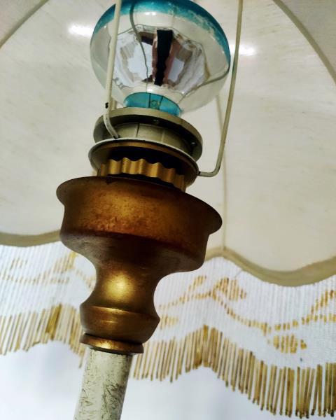 LAMPADA FERRO DORATA CAPPELLO FRANGE