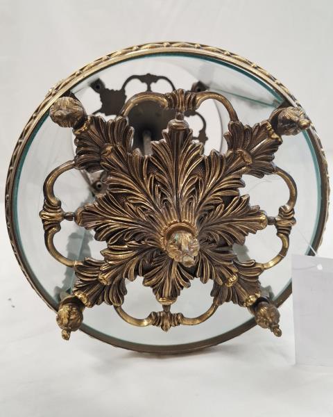 LAMPADARIO BRONZO VETRI LAVORATI VINTAGE STILE LANTERNA