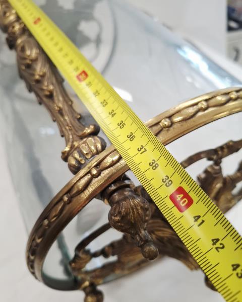 LAMPADARIO BRONZO VETRI LAVORATI VINTAGE STILE LANTERNA